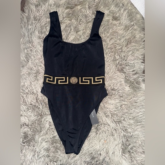 Versace Medusa Greek Key Pattern Swimsuit - Size 1 - Picture 3 of 7